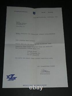 Yohanan Boehm - Autographed Letter and Dedicated Photo, in Jerusalem 1984