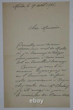 Yperman Louis Letter Autography Signed Peinter, Mistra, Greece 1896