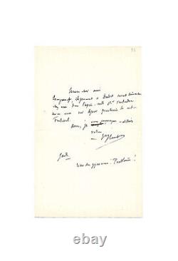 ZOLA Gustave FLAUBERT / Signed Autograph Letter / Tourgueniev / Goncourt etc