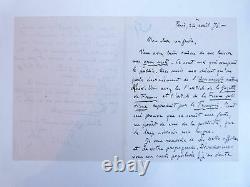 Zola (emile) Autographed Letter Signed By Emile Zola On The Assommoir 1876