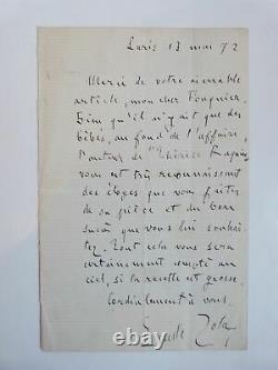Zola (emile) Autographed Letter Signed By Emile Zola On Thérèse Raquin 18