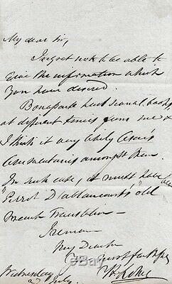 (napoleon 1er) Hudson Lowe Signed Autograph Letter
