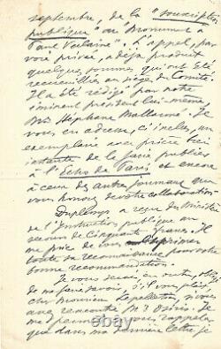 (paul Verlaine) F.a. Cazals. Signed Autograph Letter. Verlaine's Death