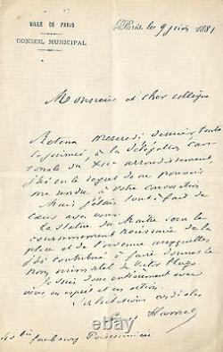(victor Hugo) Two Autograph Letters Signed Relating To A Hugo Monument
