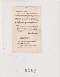 12 Jan. 1900. Paul Léautaud. Lettre autographe signée. Texte. Mercure de France