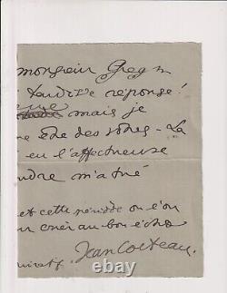 16 Dé. 1910. Jean Cocteau. Lettre de jeunesse autographe signée. Enveloppe. RRRR