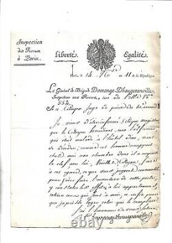 1802-1803. Militaria. Napoléon. Lettre signée. Général. Davrange-Dhaugeranville