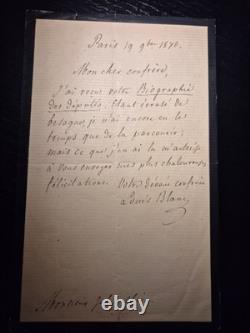 1876 Louis Blanc Lettre Autographe Signée À Jules Clère