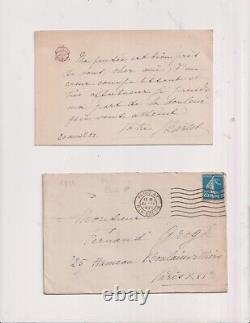 21-04- 1922. Lettre autographe signée. Enveloppe. Julia Bartet. Théâtre. Proust