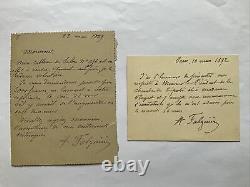 2 Lettres Autographes Signées Alexandre Joseph FALGNIERE