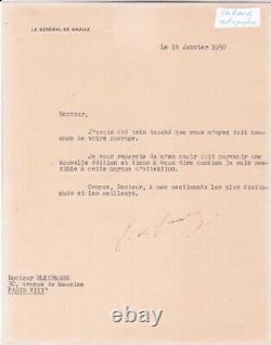 5 Lettres tapuscrite signée Général Charles de Gaulle dédicace signed prix unité