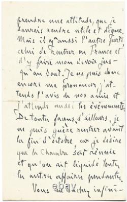 AFFAIRE DREYFUS Emile ZOLA / Lettre autographe signée / Exil / Mirbeau / 1898