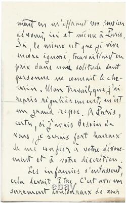 AFFAIRE DREYFUS Emile ZOLA / Lettre autographe signée / Exil / Mirbeau / 1898