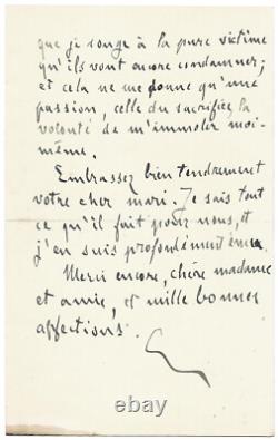 AFFAIRE DREYFUS Emile ZOLA / Lettre autographe signée / Exil / Mirbeau / 1898