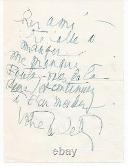 ARLETTY (Léonie Bathiat, dite) Lettre autographe signée