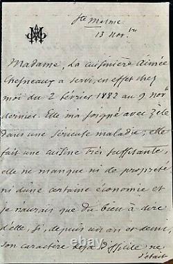AUGUSTE MAQUET, Recommandation, Lettre manuscrite autographe signée