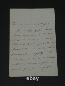 Achille Fould Lettre autographe signé On a pris un parti que je regrette 1863