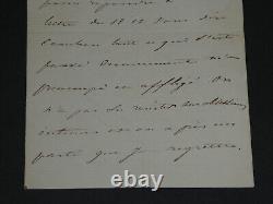Achille Fould Lettre autographe signé On a pris un parti que je regrette 1863