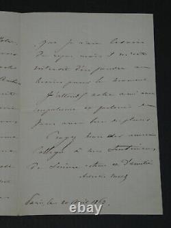 Achille Fould Lettre autographe signé On a pris un parti que je regrette 1863
