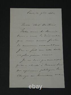 Achille Fould Lettre autographe signée Gouvernement de Juillet 1862 4pages