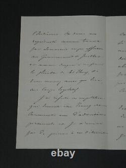 Achille Fould Lettre autographe signée Gouvernement de Juillet 1862 4pages