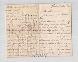 Adolphe Joseph Carcassonne Lettre autographe signée à Scheler 4 pages 1876