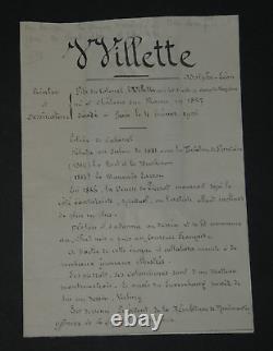 Adolphe Léon Willette LETTRE AUTOGRAPHE SIGNÉE L'Age d'Or, et petits papiers