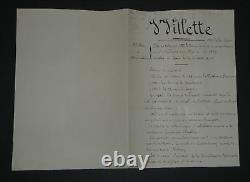Adolphe Léon Willette LETTRE AUTOGRAPHE SIGNÉE L'Age d'Or, et petits papiers