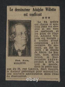 Adolphe Léon Willette LETTRE AUTOGRAPHE SIGNÉE L'Age d'Or, et petits papiers