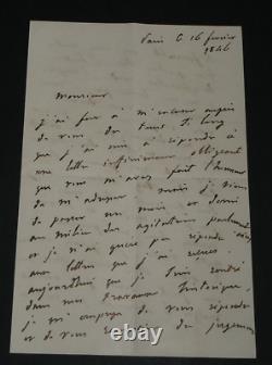 Adolphe THIERS Lettre autographe signée à un Général d'Armée, 1846