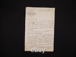 Adrien-Charles Calley Saint-Paul Lettre autographe signée