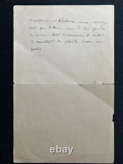 Adrien Remacle lettre autographe signée Paul Verlaine 1893 Revue Contemporaine