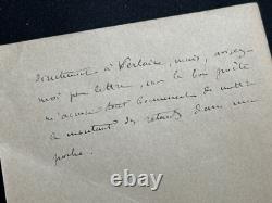 Adrien Remacle lettre autographe signée Paul Verlaine 1893 Revue Contemporaine