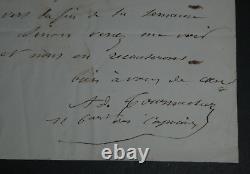 Adrien TOURNACHON dit NADAR JEUNE LETTRE AUTOGRAPHE SIGNÉE À A. J. LORENTZ