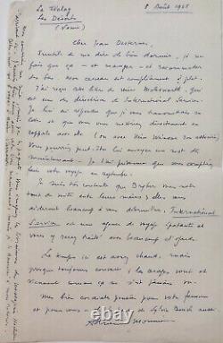 Adrienne MONNIER Lettre autographe signée à Jean Desternes (1948) / Venise