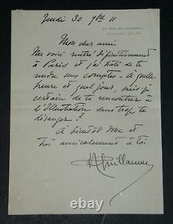 Albert GUILLAUME LETTRE AUTOGRAPHE SIGNÉE À Mon cher ami, 1911