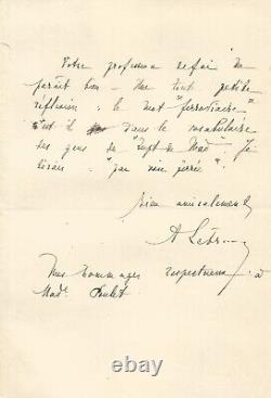 Albert LEBRUN Lettre autographe signée