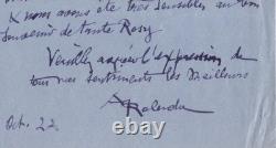 Albert Robida Lettre autographe signée Dessins pour numéro de Noël 1922