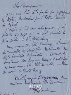 Albert Robida Lettre autographe signée Dessins pour numéro de Noël 1922
