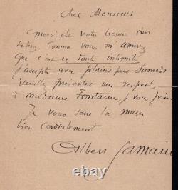 Albert Samain, Lettre autographe signée à A. Fontaine, Invitation mondaine, 1899