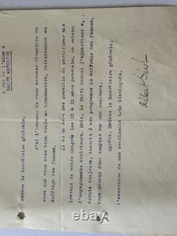 Albert Sérol Lettre signée 1932 Suffrage des femmes Saint-Étienne Député