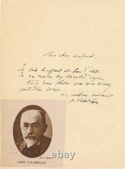 Albin Valabrègue 1 manuscrit autographe signé imprimerie 2 lettres photographie