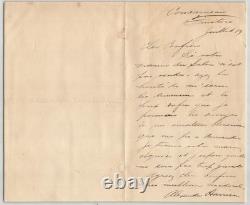 Alexander Harrison Lettre autographe signée, Achat d'une marine du Salon XIX