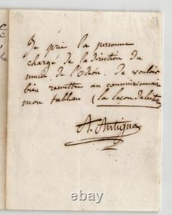 Alexandre ANTIGNA Peintre LETTRE AUTOGRAPHE SIGNÉE un tableau à l'Odéon