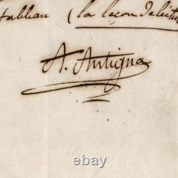 Alexandre ANTIGNA Peintre LETTRE AUTOGRAPHE SIGNÉE un tableau à l'Odéon