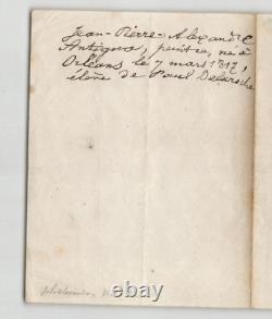 Alexandre ANTIGNA Peintre LETTRE AUTOGRAPHE SIGNÉE un tableau à l'Odéon