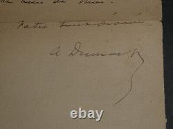 Alexandre DUMAS fils Lettre autographe signée de remerciements, 2 pages