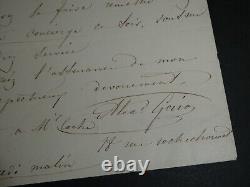 Alexandre-Edouard Goria Lettre autographe signée à Mme Coche 1850