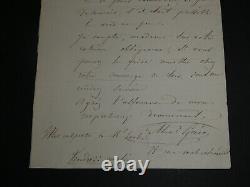 Alexandre-Edouard Goria Lettre autographe signée à Mme Coche 1850