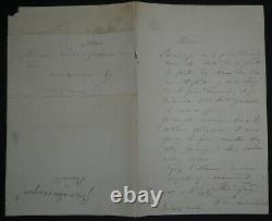 Alexandre-Edouard Goria Lettre autographe signée à Mme Coche 1850